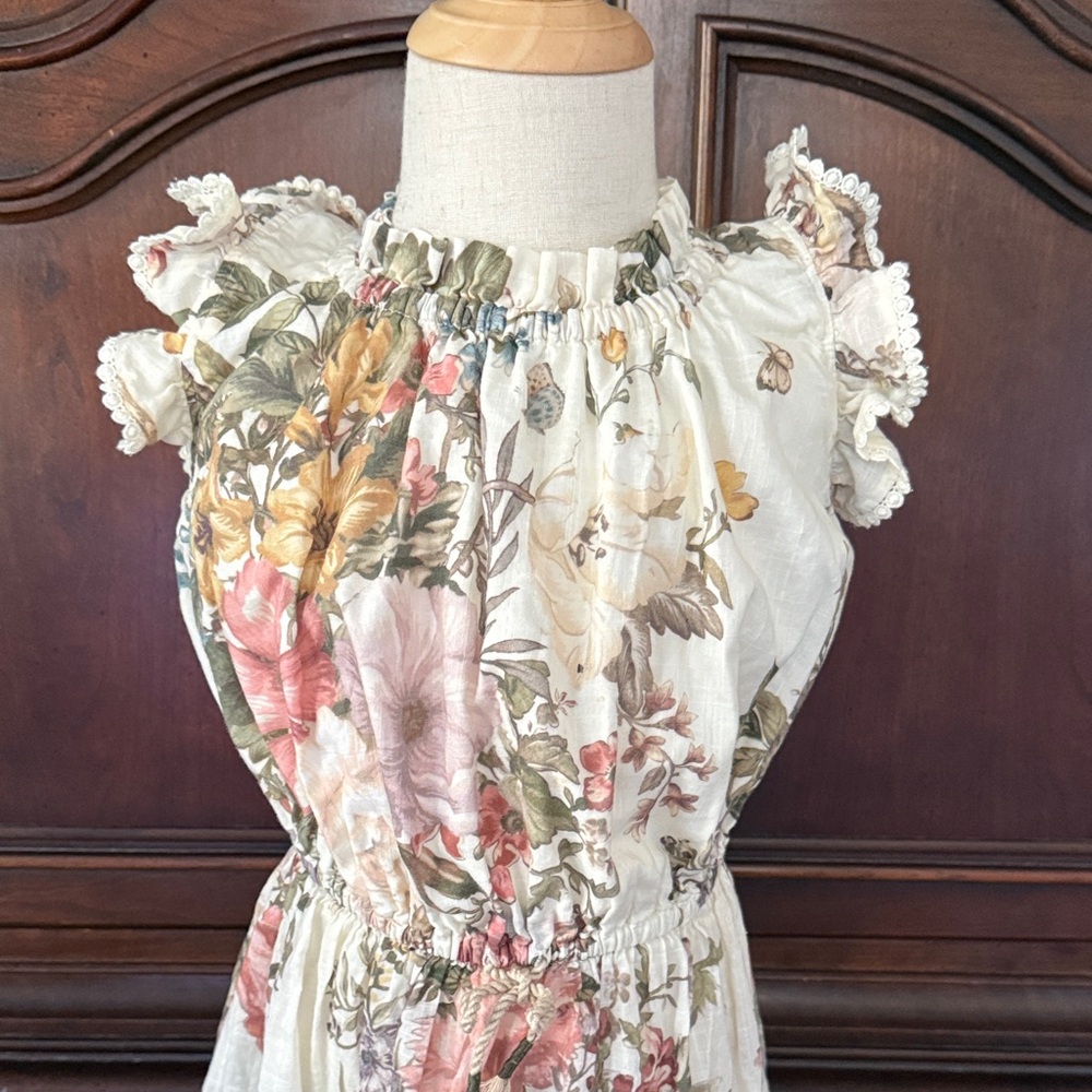 ZIMMERMAN Cream Floral Dress 4T VGUC - Picture 4 of 8
